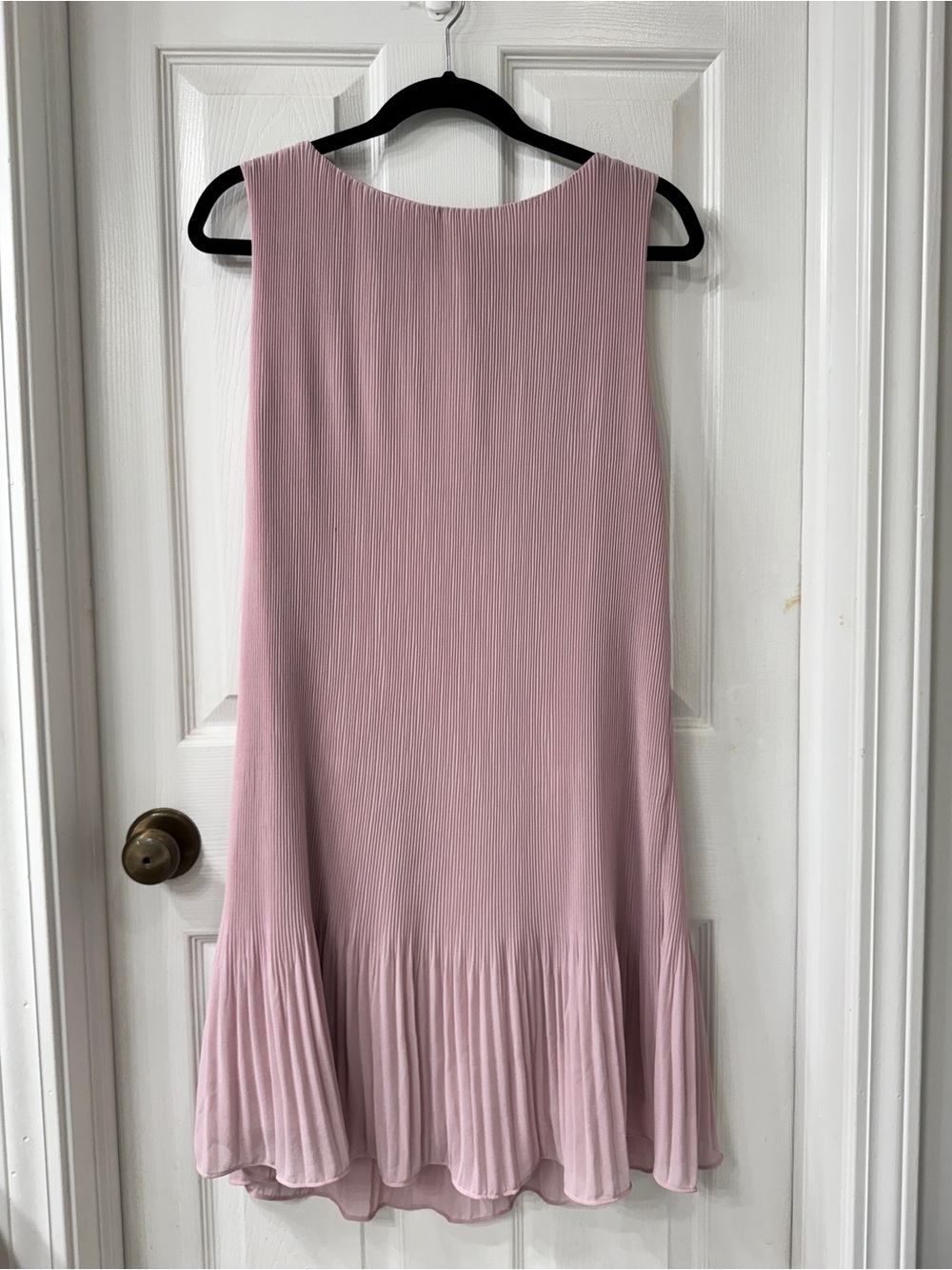 Sleeveless Pleated Hem Pink Women's Dress size S